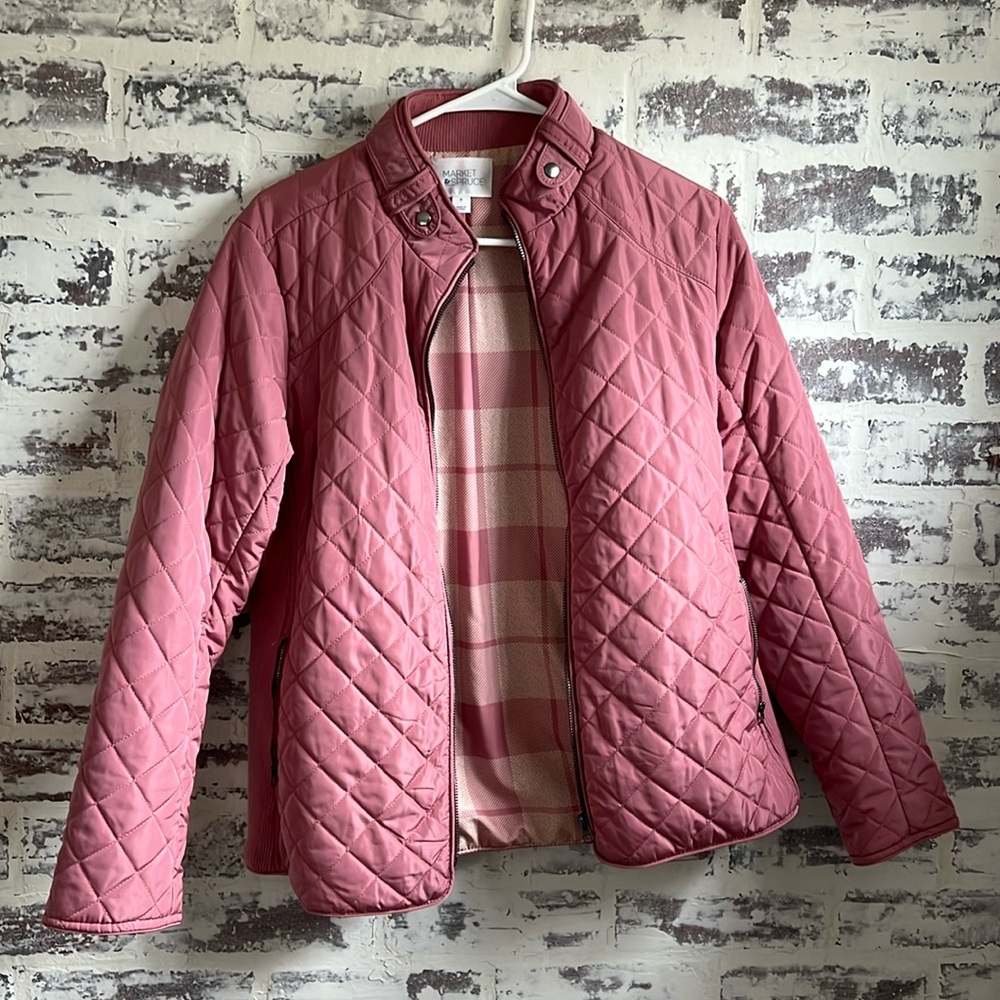 Market & Spruce Rose Quilted Puffer Jacket